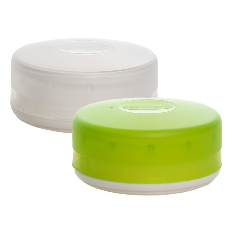humangear GoTubb â€“ Storage Containers for Snacks, Small Essentials and Travel Gear, Made from Food-Safe Materials, Clear/Green, Large (2-pack) - Image 1